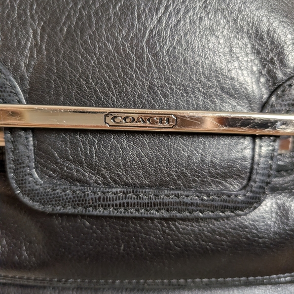 Coach Taylor Black Leather Shoulder Bag with flap front Nr. M1382-F27481 - Picture 4 of 16